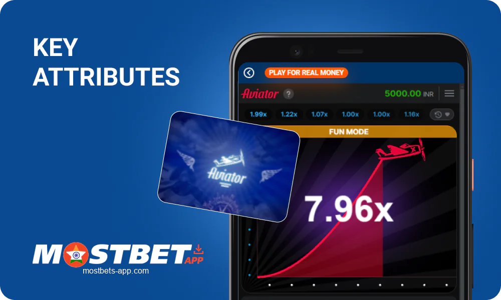 Features of the game Aviator Mostbet India